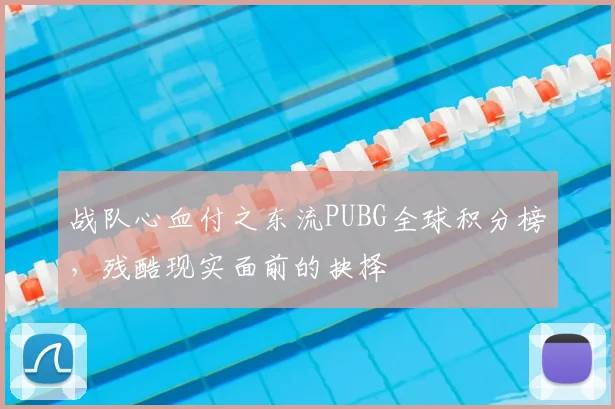 战队心血付之东流PUBG全球积分榜，残酷现实面前的抉择